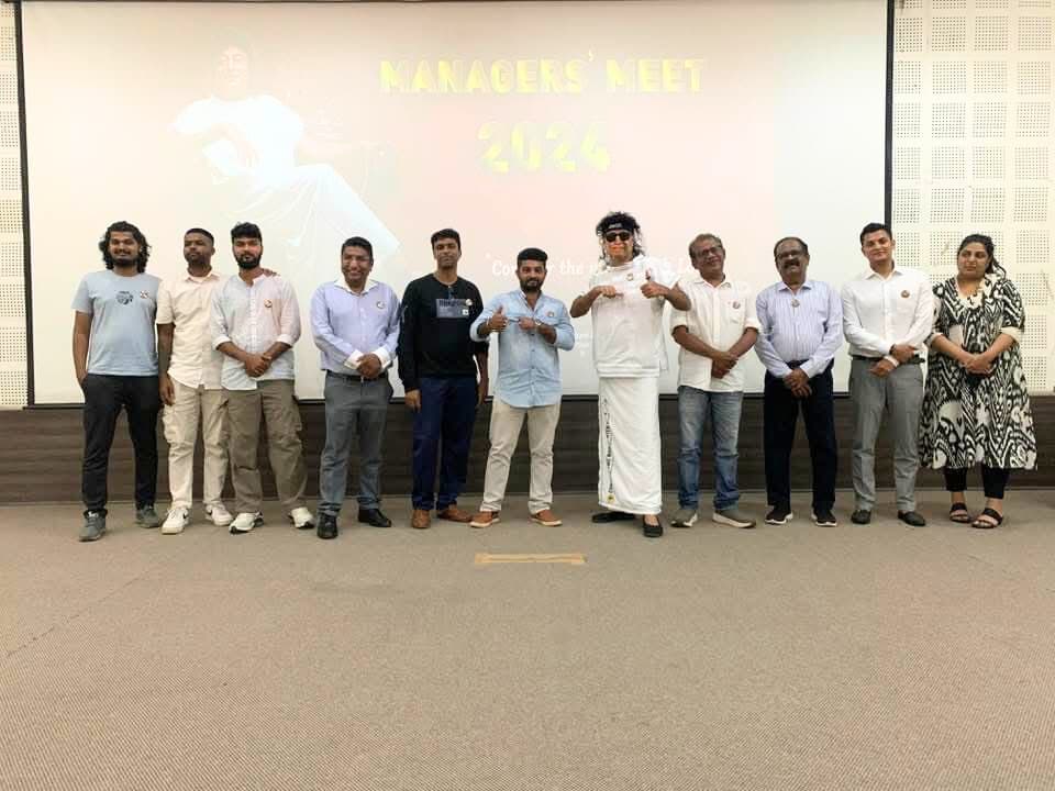 Jopher E. J. at Managers' Meet 2024 addressing business teams